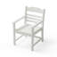Chaise de salle à manger de patio avec ensemble de 2 accoudoirs, blanc pur avec imitation grain de bois texturé, matériau HPS