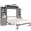 Grand lit escamotable avec tablettes de rangement et tiroirs-129423558