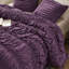 Ensemble d'édredon pour grand lit 3 pièces en microfibre mauve, aspect campagne française avec éléments de cravate, doux toutes saisons, lavable à la machine, mauve, look, attaches design, chaque saison, facile d'entretien-118920216