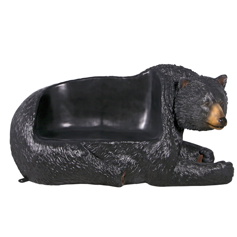 Banc sculptural Brawny Bear, Noir