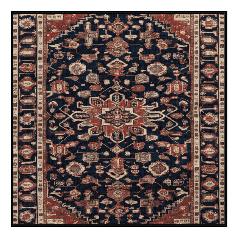 Tapis brun lavable à la machine, Carré 7 pi