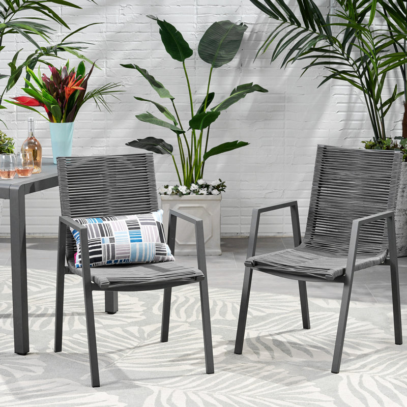 Chaises de table à manger pour patio, Gris