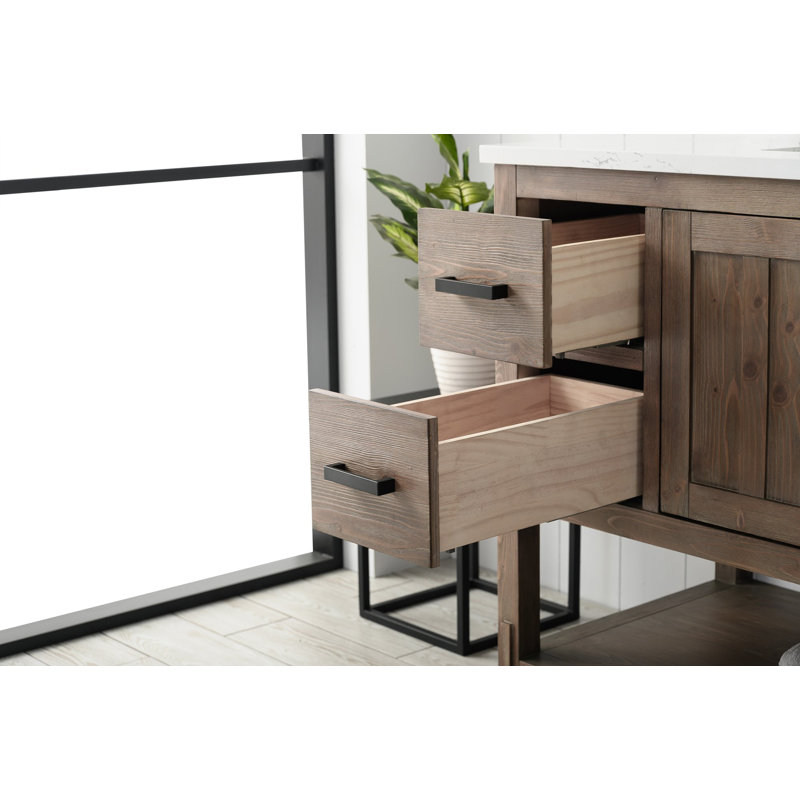 Ensemble de meuble-lavabo simple 48 po Marissa, Brun