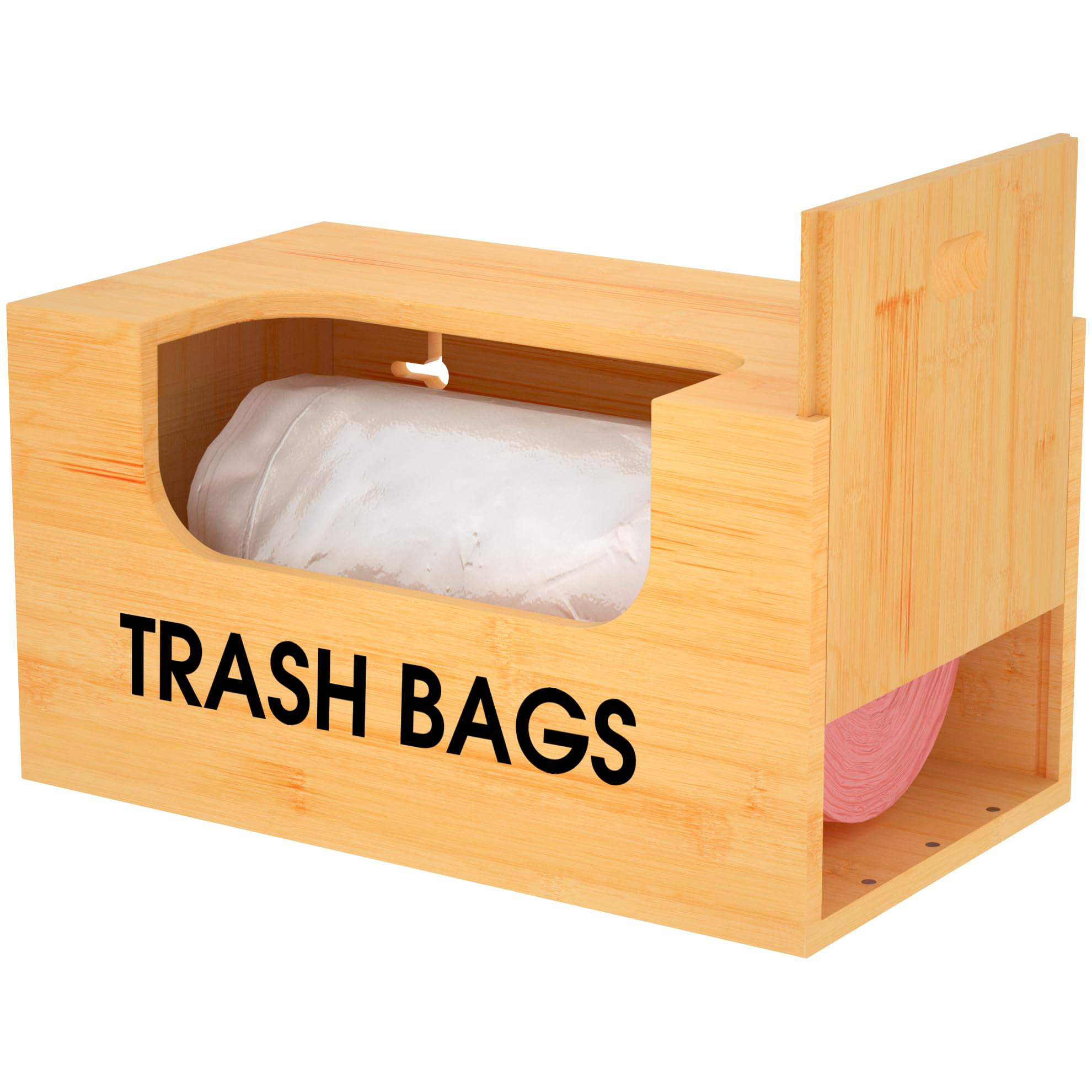 One Allium Way® Trash Bag Dispenser Roll Holder Bamboo Garbage Bag