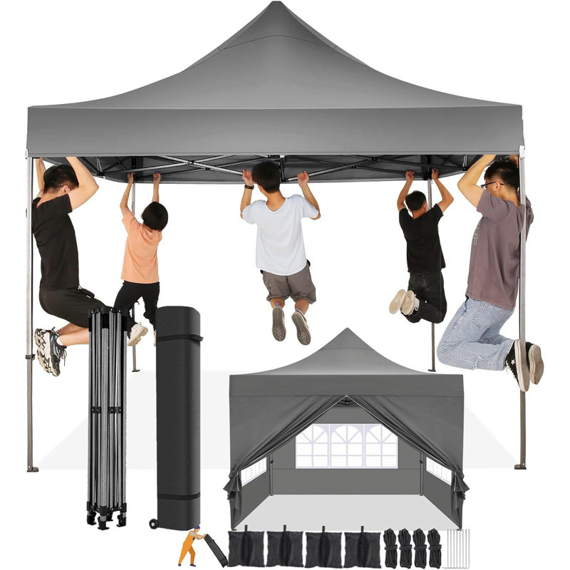 3m x 3m Steel Canopy, Grey