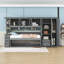 Lit escamotable convertible simple avec grand rangement et bureau-968224177
