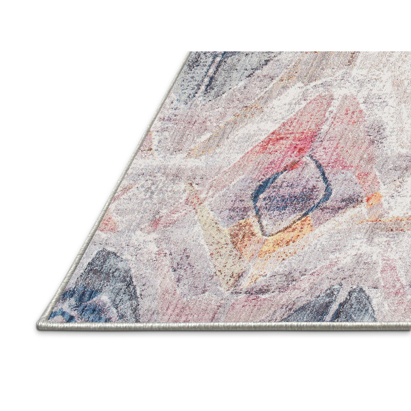 Tapis abstrait gris / bleu mer, Rectangle 5 pi x 8 pi
