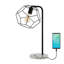 Lampe simple arquée noire 23,5 "avec USB Yashir
