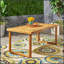 Table de salle à manger d'extérieur en bois d'acacia de 69 pouces avec finition naturelle sablée, durable et résistante aux intempéries pour une utilisation toute l'année