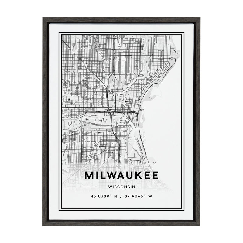 «Milwaukee Modern Map» par Jake Goossen, reproduction d'art sur toile encadrée