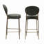 Ensemble de 2 tabourets de bar rembourrés à hauteur de siège de 29 po avec 2 chaises de cuisine rondes en similicuir-121093812