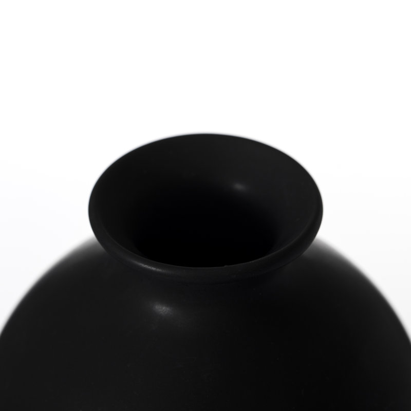 Steriana Ceramic Table Vase, Black, 4" H x 4.5" W x 4.5" D