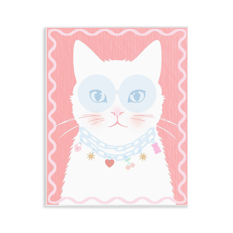 Plaque de chat pastel avec collier, design par Lil 'Rue