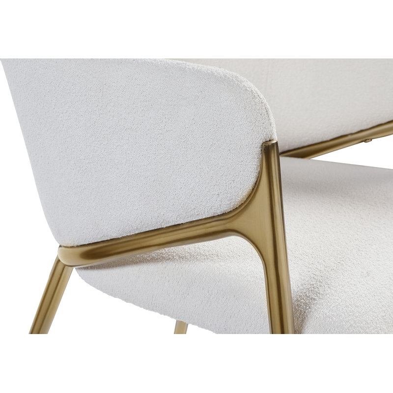 Chaise Nial, Tissu crème bouclé