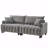 83" Polyester Futon Sofa Bed: Comfy Couch Bed, 2 Square Pillows, Convertible Sleeper, Adjustable Backrest-1170499386
