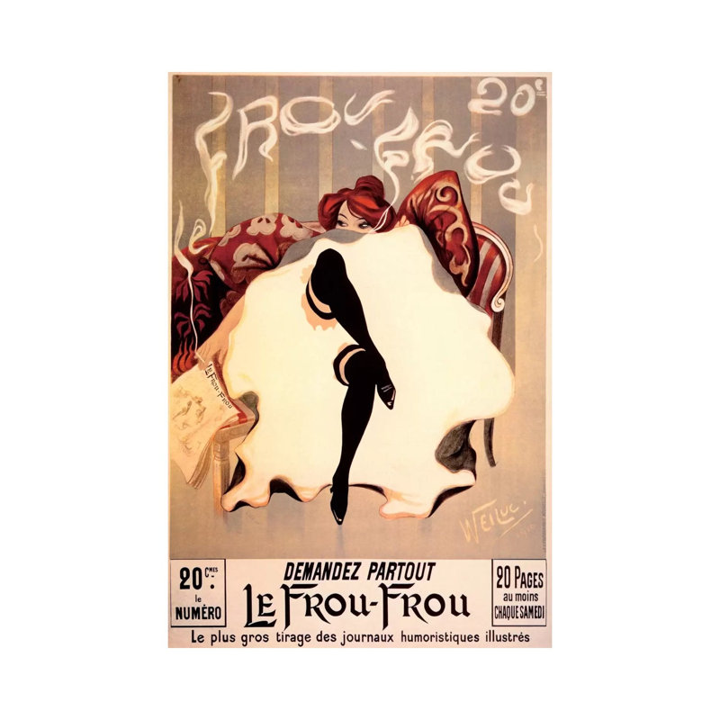 Le Frou Frou by Vintage Apple Collection - Wrapped Canvas Painting, 20.32 cm H x 30.48 cm W