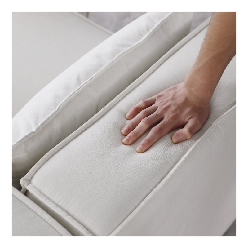 Canapé modulaire en chenille beige, simple et grand, l'assise et le dossier sont très doux. c'est aussi un