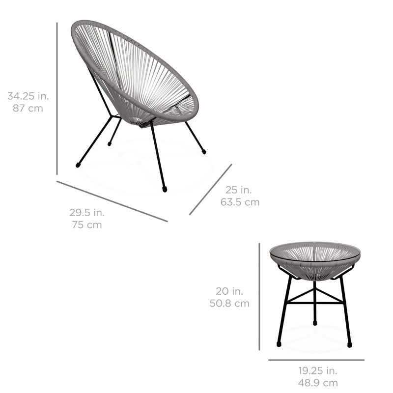 Ensemble bistro rond pour 2 personnes Round