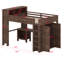 Lit mezzanine peu encombrant avec garde-robe intégrée, bureau d'étude et tête de lit avec ports USB-854353091