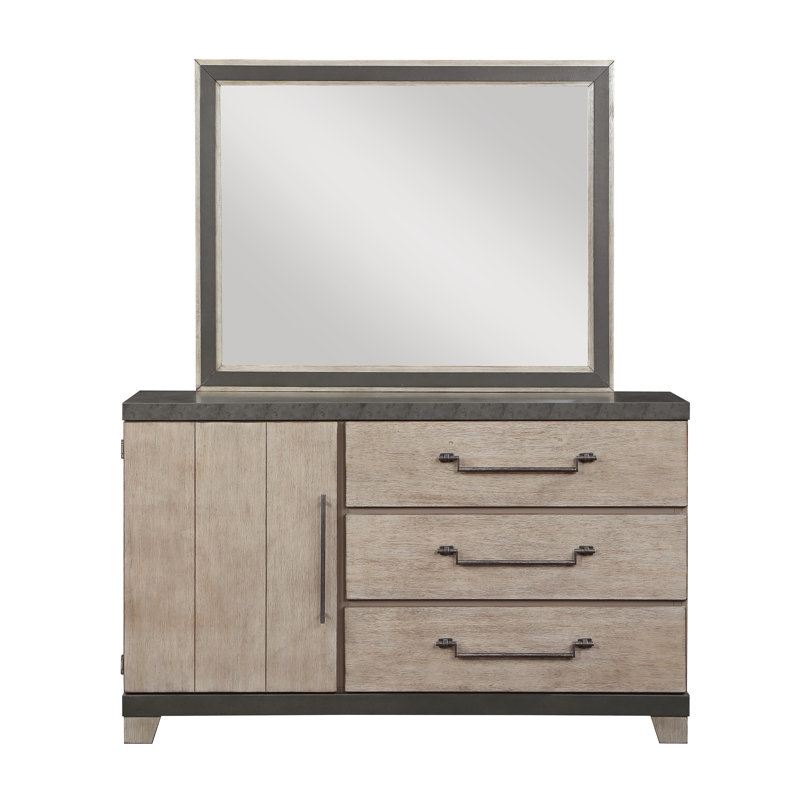 Commode combinée 3 tiroirs avec miroir Chadha
