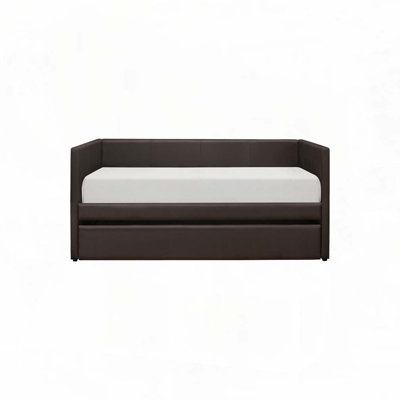 Faux Leather Upholstered Daybed with Trundle