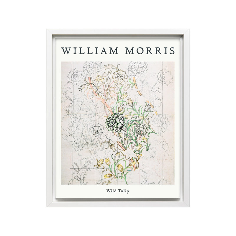 William Morris - tulipe sauvage No2, 24"H x 32"W, Canvas, White Framed