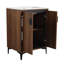 Meuble-lavabo de salle de bain avec lavabo supérieur, portes d'armoire modernes. Bois d'ingénierie, -, beaucoup d'espace. Facile à assembler. Brun, armoire design. Bois, rangement. Installez et nettoyez.-811537984