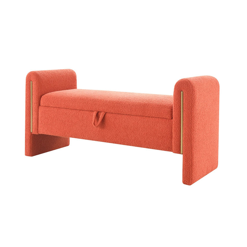 Banc de bout avec accoudoirs et rangement Modern Teddy Bed, Orange, Orange, Orange