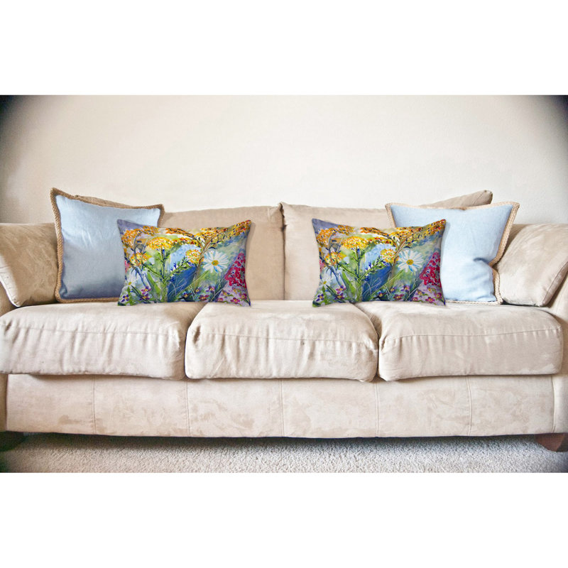Wild Flower Outdoor Reversible Throw Pillow
