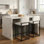 Ensemble de 2 tabourets de bar, tabourets de bar modernes avec dossier et repose-pieds, tabourets de bar rembourrés en similicuir pour îlot de cuisine, blanc-58740050