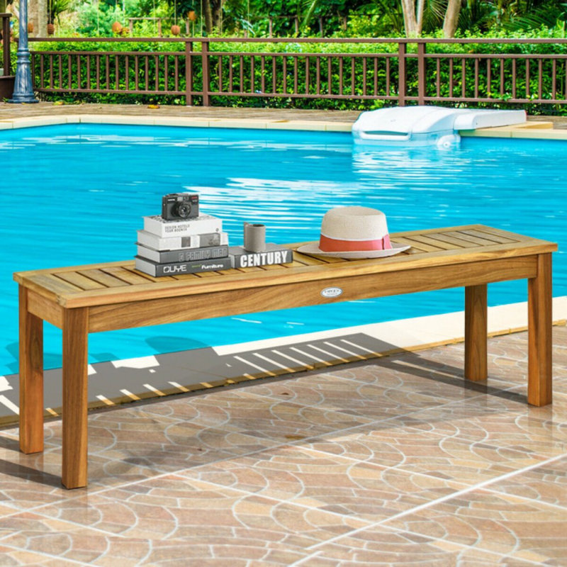 Solid Wood Acacia Outdoor Bench
