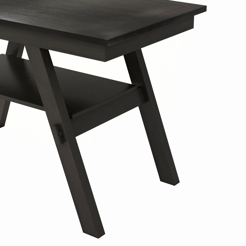 Ensemble de salle à manger 6 pièces à hauteur de comptoir avec tablette de rangement, banc et 4 chaises, Espresso