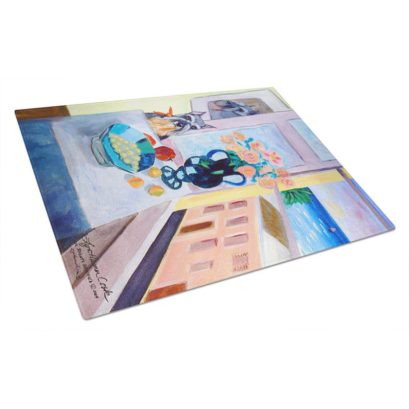 Winston Porter Schnauzer Rectangle Glass Cutting Board
