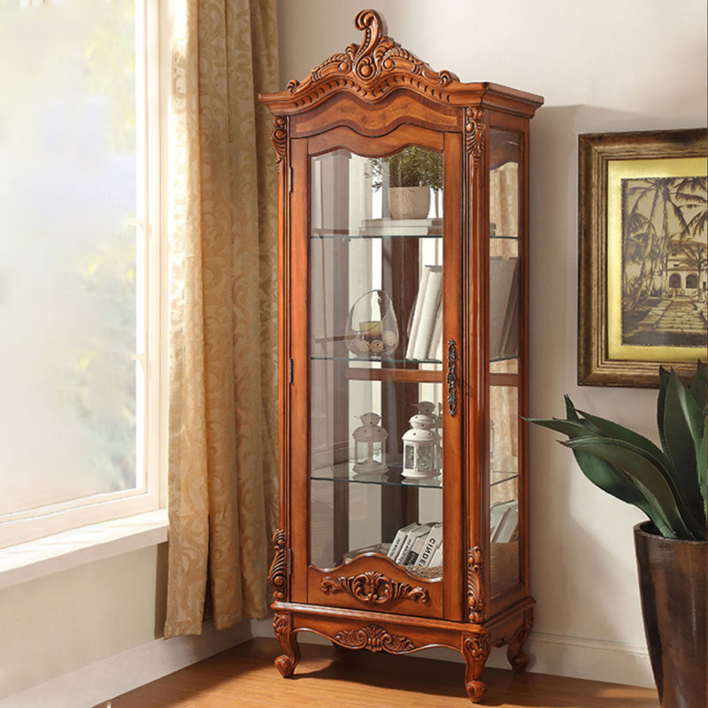 Vitrines en bois massif marron et verre