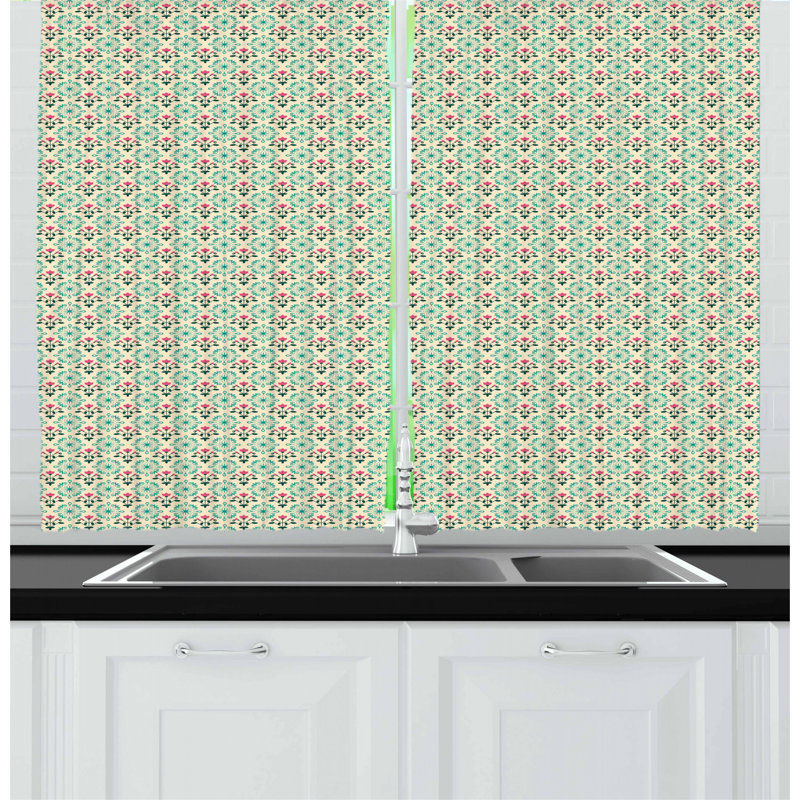 Floral Tailored Kitchen Curtain