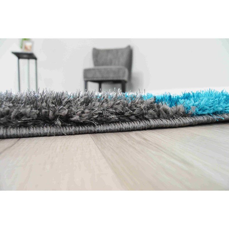 Modern Arriola Shag Abstract Geometric Rug For Living Room Bedroom, Runner 2'7" x 7'10"