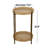 Asherman Rattan 2 Tray Shelves Side End Brown Accent Table with Metal Bamboo Inspired Legs