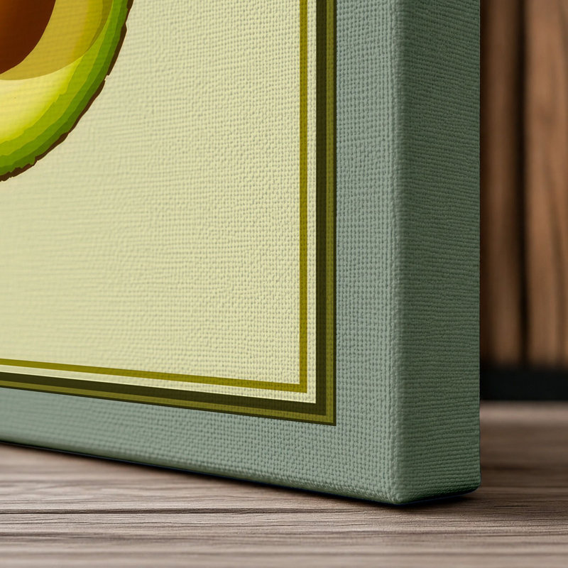 Avocado Cross-Section Botanical - Wrapped Canvas, 24x16 - 61.0 x 40.6 cm, Sage Border
