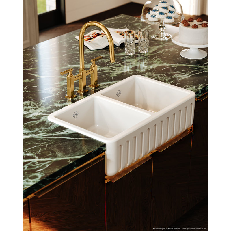 Apothecary Bridge Pull-Down Kitchen Faucet With C-Spout, Vintage Gold