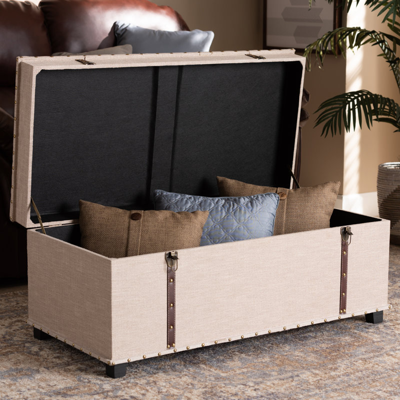 Repose-pieds avec rangement Belardo, Beige