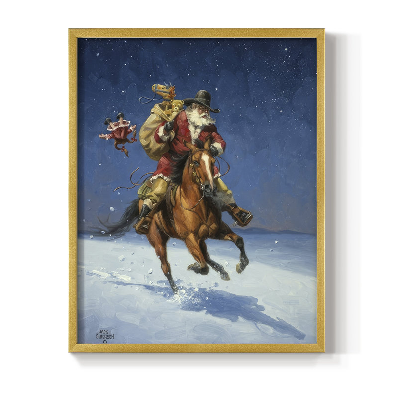 «Midnight Rider», reproduction encadrée - bois massif, H 15 po x l 12 po, Doré