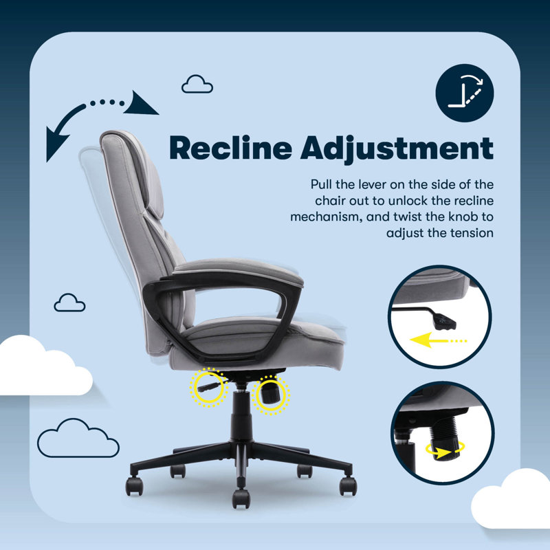 Comfort Classic Swivel Executive Office Chair, Gray
