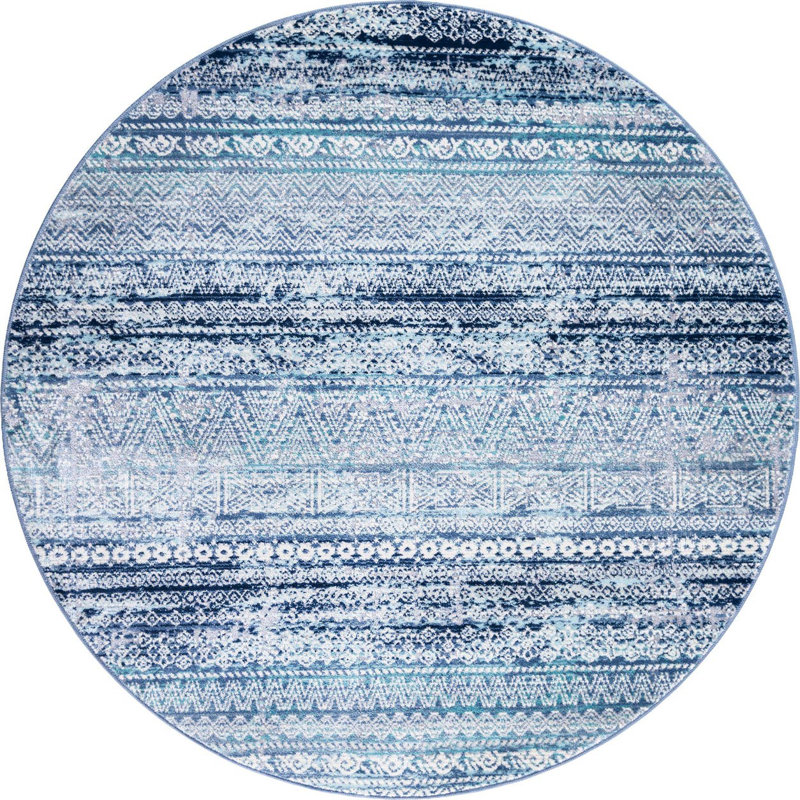 Geometric Indoor Rug, Round 3'7"