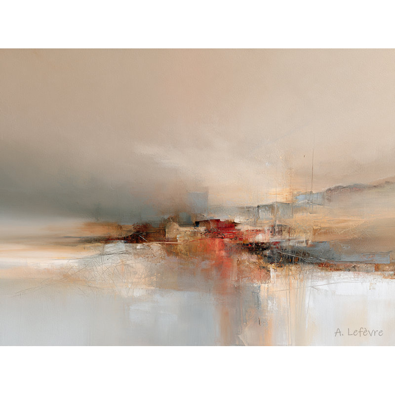 Paysage abstrait crème rouille enveloppé Ingwer, L 40 po x H 30 po x P 1,5 po