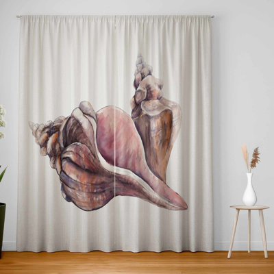 Horse Conch Seashells Blackout Curtains Pair for Home Decor