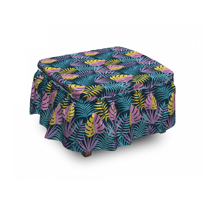 Housse pour repose-pieds de feuilles exotiques