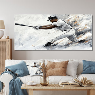 Baseball Player Action II - Sports Metal Wall Art, Sport Baseball Metal Print