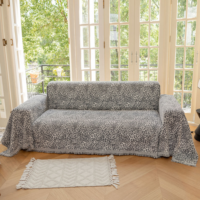 Housse de canapé en chenille Luxury, H 71 po x l 118 po x P 0,1 po, Gris