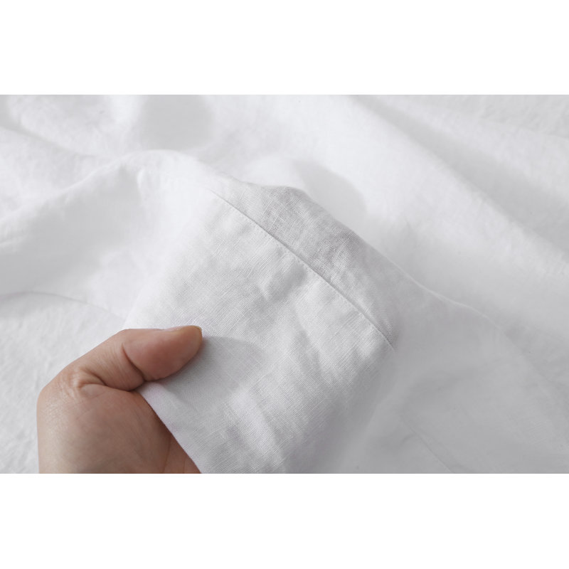 Ensemble de draps en lin blanc, King