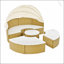 Ensemble de canapé modulaire d'extérieur en rotin avec tissage bicolore et auvent rétractable pour un confort et un style ultimes-666266192